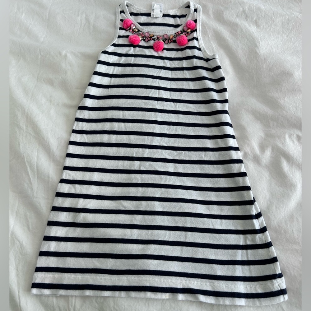 J.Crew Crewcuts Girls Navy Tank Dress w/ Embellishment Size 6 Girls